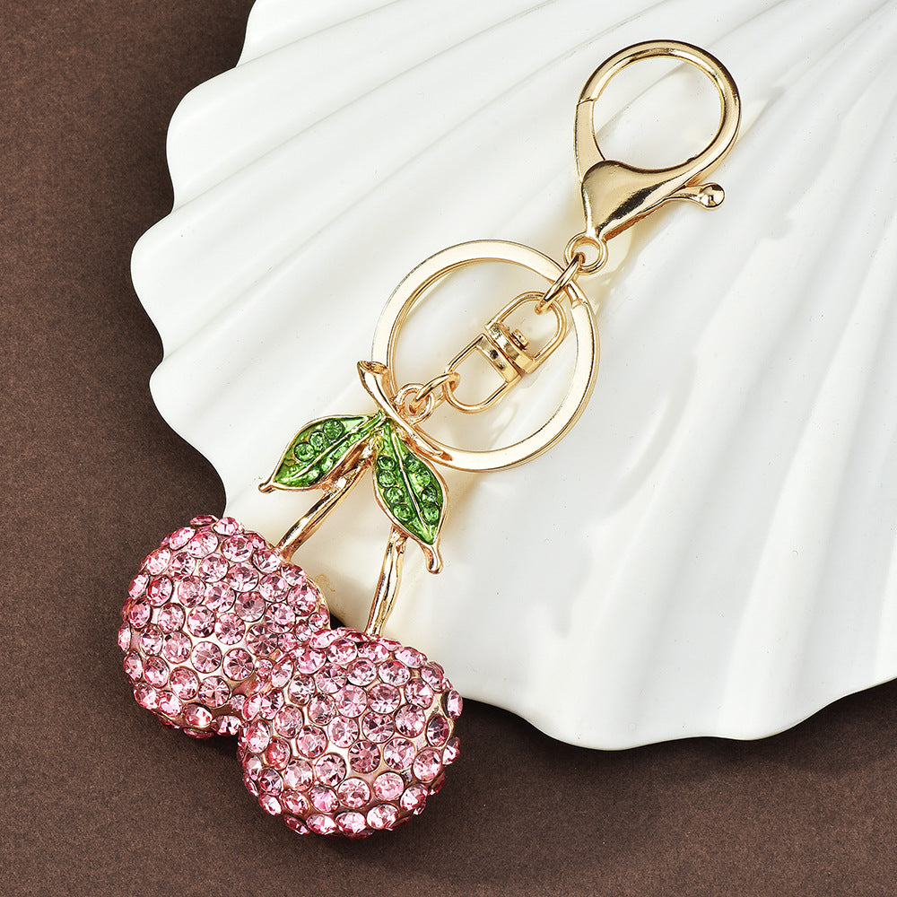 Wholesale Cherry keychain bag milk tea cup pendant